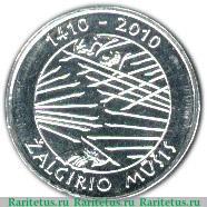 Реверс монеты 1 лит 2010 года   Литва