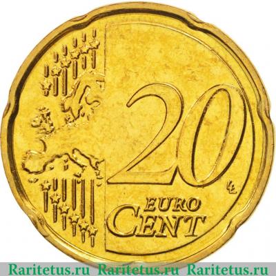 Реверс монеты 20 евроцентов 2008-2019 годов   Мальта