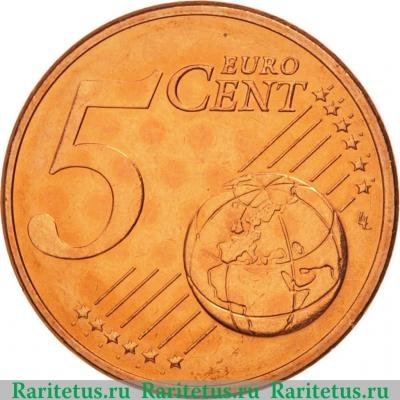 Реверс монеты 5 евроцентов 2008-2019 годов   Мальта