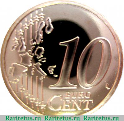 Реверс монеты 10 евроцентов 2006 года   Монако