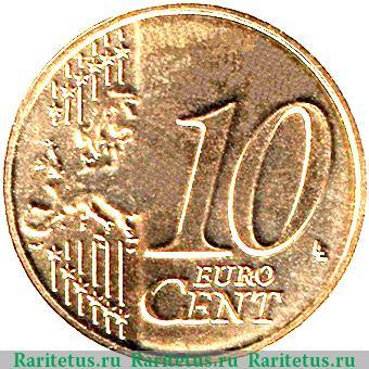 Реверс монеты 10 евроцентов 2009-2017 годов   Монако