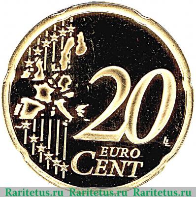 Реверс монеты 20 евроцентов 2006 года   Монако