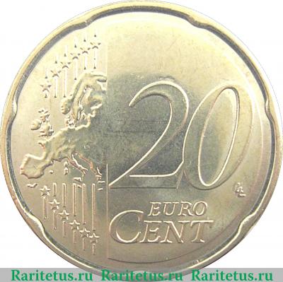 Реверс монеты 20 евроцентов 2009-2017 годов   Монако