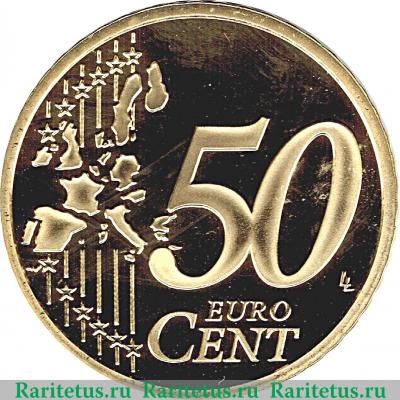 Реверс монеты 50 евроцентов 2006 года   Монако