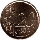 Реверс монеты 20 евроцентов 2014-2019 годов   Нидерланды