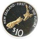 Реверс монеты 10 долларов 2000 года   Новая Зеландия