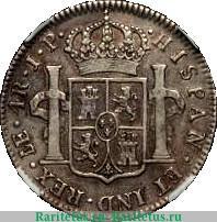 Реверс монеты 4 реала 1808-1811 годов   Перу
