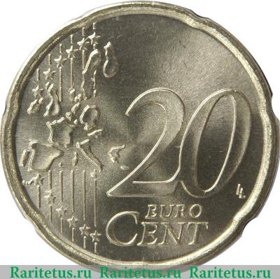 Реверс монеты 20 евроцентов 2002-2007 годов   Португалия