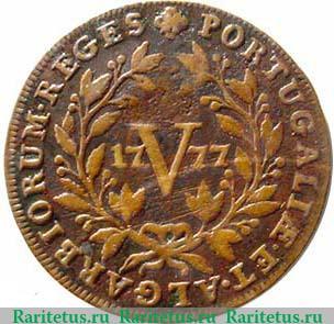 Реверс монеты 5 рейсов 1777-1785 годов   Португалия