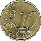 Реверс монеты 10 евроцентов 2008-2016 годов   Сан-Марино