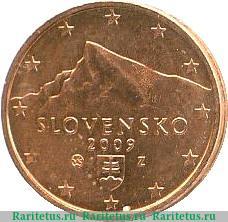 2 евроцента 2009-2019 годов   Словакия