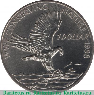Реверс монеты 1 доллар 1998 года   Соломоновы Острова