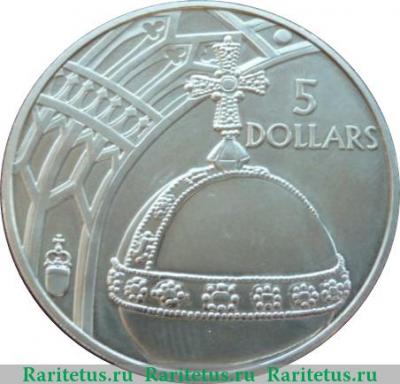 Реверс монеты 5 долларов 2002 года   Соломоновы Острова