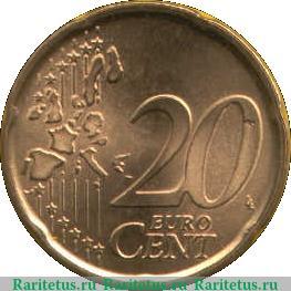 Реверс монеты 20 евроцентов 1999-2006 годов   Испания