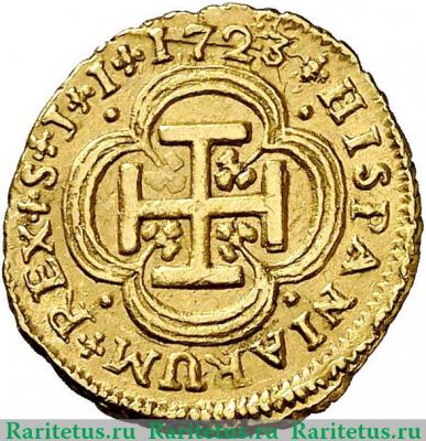 Реверс монеты 1 эскудо 1701-1726 годов   Испания