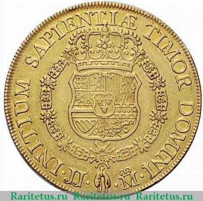 Реверс монеты 8 эскудо 1728 года   Испания