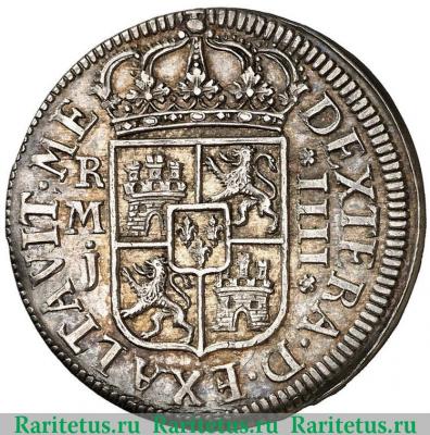 Реверс монеты 4 реала 1709 года   Испания