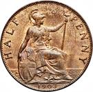 Реверс монеты ½ пенни 1902-1910 годов   Великобритания