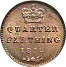 Реверс монеты ¼ фартинга 1839-1853 годов   Великобритания