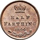 Реверс монеты ½ фартинга 1839-1856 годов   Великобритания