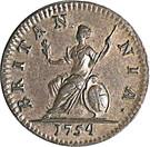 Реверс монеты 1 фартинг 1741-1754 годов   Великобритания