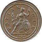 Реверс монеты ½ пенни 1719-1724 годов   Великобритания