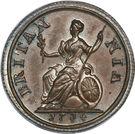 Реверс монеты 1 фартинг 1714 года   Великобритания