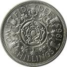 Реверс монеты 2 шиллинга (флорин) 1954-1970 годов   Великобритания