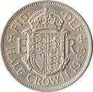 Реверс монеты ½ кроны 1954-1970 годов   Великобритания
