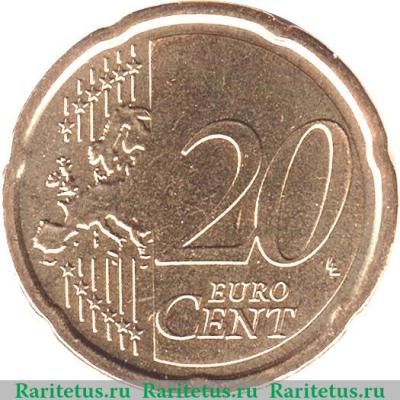 Реверс монеты 20 евроцентов 2014-2016 годов   Ватикан