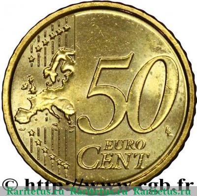 Реверс монеты 50 евроцентов 2008-2013 годов   Ватикан