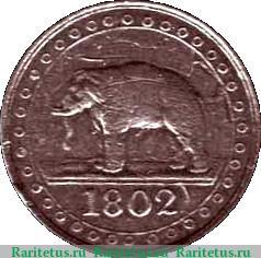 1/192 риксдоллара 1802-1804 годов   Цейлон