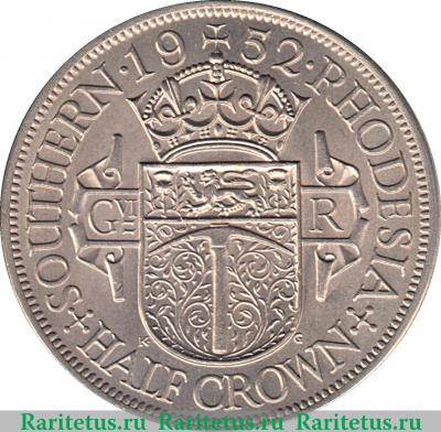 Реверс монеты ½ кроны 1948-1952 годов   Южная Родезия