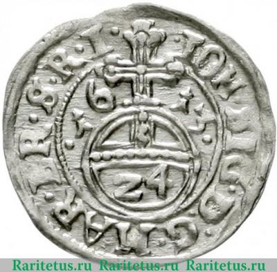 Реверс монеты драйпелькер (1/24 талера, dreipölker) 1613 года   Пруссия