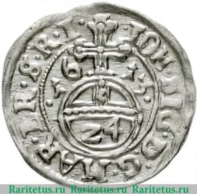 Реверс монеты драйпелькер (1/24 талера, dreipölker) 1613 года   Пруссия