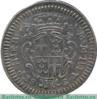 Реверс монеты 1 скудо (scudo) 1741 года   Мальтийский орден