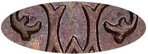 Деталь монеты 1/2 копейки 1895 года СПБ три завитка