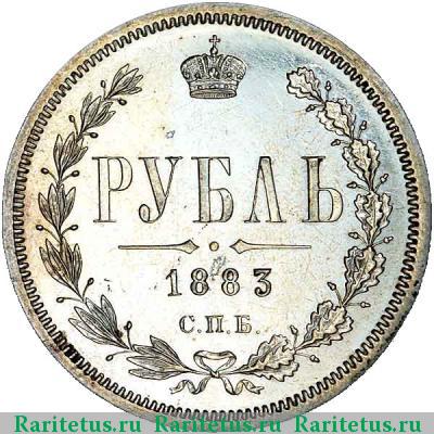 Реверс монеты 1 рубль 1883 года СПБ-АГ 