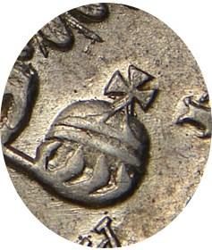 Деталь монеты 1 рубль 1732 года  крест простой