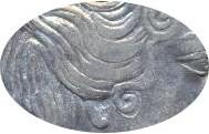 Деталь монеты 1 рубль 1733 года  без броши, без локона