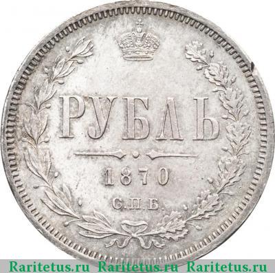 Реверс монеты 1 рубль 1870 года СПБ-НІ 