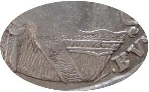Деталь монеты полтина 1736 года  без кулона, узорчатый
