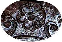Деталь монеты денга 1739 года  пять лепестков
