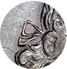 Деталь монеты 1 рубль 1729 года  с бантом