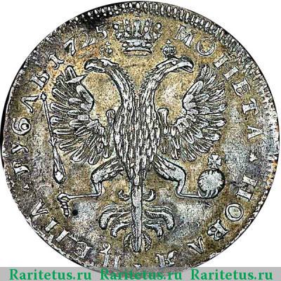 Реверс монеты 1 рубль 1725 года  без букв, трилистники