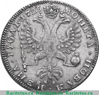 Реверс монеты 1 рубль 1725 года СПБ в начале, САМОДЕРЖIЦА