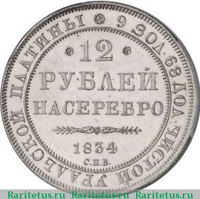 Реверс монеты 12 рублей 1834 года СПБ 