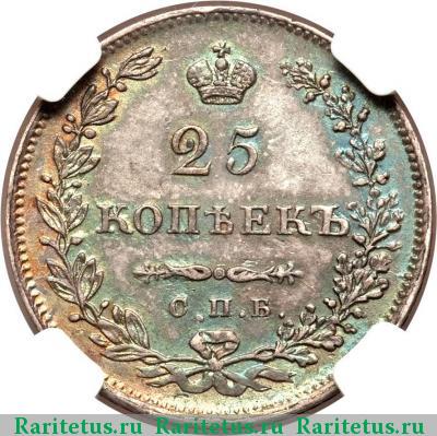 Реверс монеты 25 копеек 1829 года СПБ-НГ 