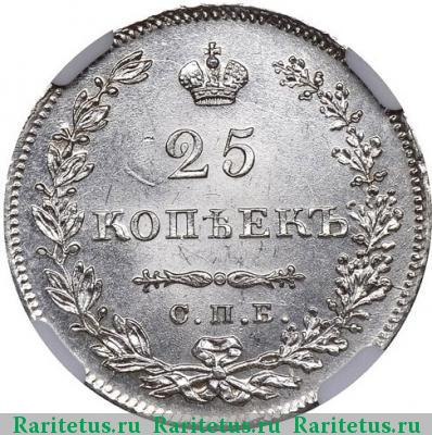 Реверс монеты 25 копеек 1830 года СПБ-НГ 