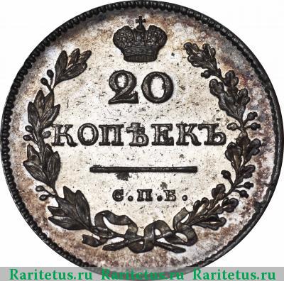 Реверс монеты 20 копеек 1828 года СПБ-НГ 